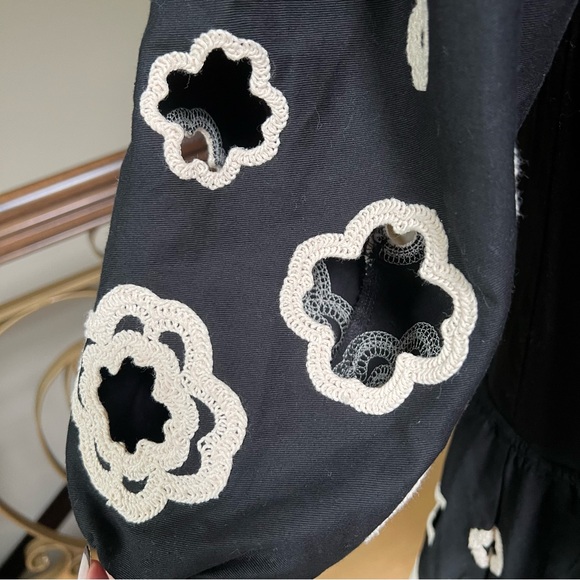 NWT Maje Rilmeraie Crochet Clover Guipure Embroidered Dress—1 detached loop - Picture 6 of 10